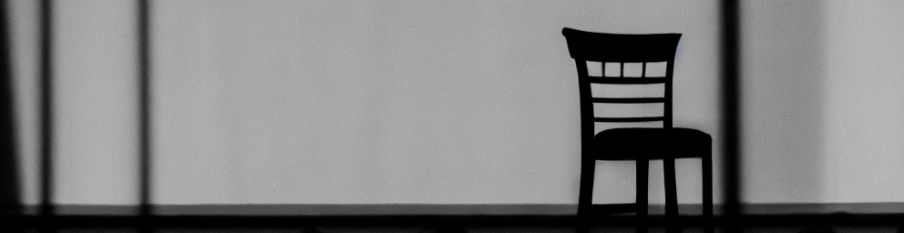 One silhouette at empty table