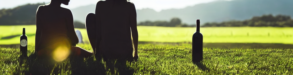 Two silhouettes with wine